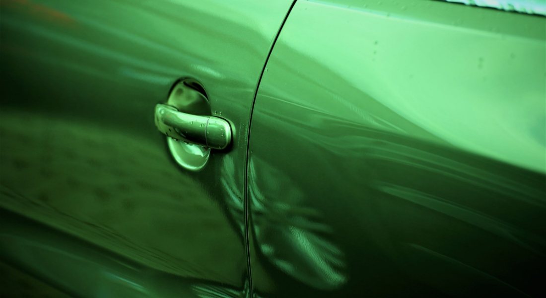 Green car door